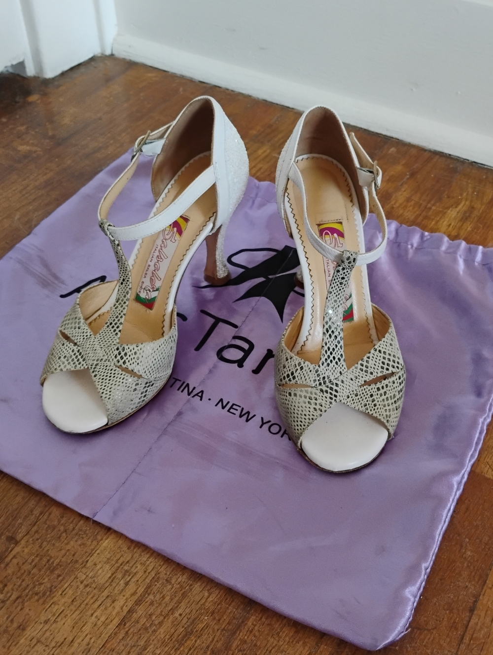 Tangolera/Salsolera Italian Salsa/Argentine Tango Shoes EU36, 9cm thick heel